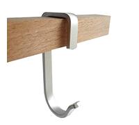 DANXQ Lot de 5 crochets carrés plats en alliage d'aluminium pour balcon, crochet d'intérieur, crochet en J pour 2,5 cm