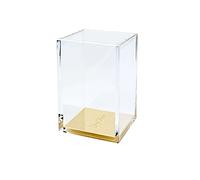 Dany Marcus Boîte à crayons en acrylique transparent avec détails dorés.