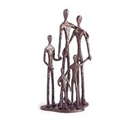 DANYA B. Décoration d'étagère (ZD11021) - Sculpture en métal moulé au Sable - Famille de Cinq Personnes - Doublée de Velours