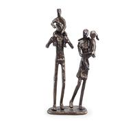 DANYA B. ZD12060 Étagère décorative contemporaine en métal Sculpture Bronze Parents Portant des Enfants