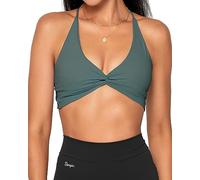 Danysu Soutien-gorge de sport dos nu - Doux au beurre - Avec soutien-gorge rembourré amovible - Strappy Going Out Top, #2. Twirl Front Forêt viridienne, S
