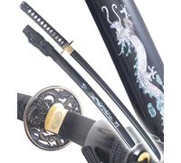 Danzan Katana de combat en Bois Dragon Noir Epee Sabre Katana Japonais - Lame Bois Noire Décoration