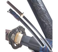 Danzan Katana Dragon Sabre en Bois Epee Entrainement Katana Japonais - Lame Bois Noire Décoration