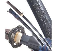 Danzan Katana en Bois Lame en Bois Katana Dragon Sabre en Bois Epee Entrainement Katana Japonais Epee - Lame Bois Noire