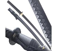 Danzan Katana en Bois Noir Epee Sabre Katana Bambou Japonais Epee - Lame Bois Wenge Noire Décoration