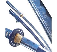 Danzan Katana Forgé Blue Flowers Sabre Tranchant Epee Maru 1045 Katana Japonais