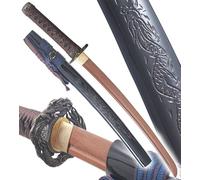 Danzan Wakizashi Dragon Sabre en Bois Epee Entrainement Wakizashi Japonais - Lame Bois Wenge