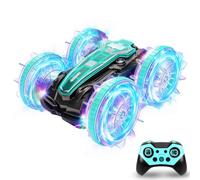 DANZHANG Voiture Télécommandée Amphibie Jouets Cadeau 3-12 Ans | 4WD 2.4GHz Voiture Telecommandé Enfant 360° Rotation avec LED, Autonomie 60 Min,Cadeau pour Garçons - Anniv & Noël