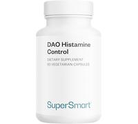 DAO Histamine Control - Enzyme DAO pour Décomposer l’Histamine Alimentaire - DAO Végane Microencapsulée et Gastro-Résistante (adiDAO Veg®), Quercétine & Vitamine C - 60 Gélules Végétales - SuperSmart