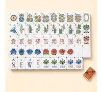 DAO-UPPSE Acrylique Mahjong Set 160 tuiles - Jeu de Voyage américain avec Sac de dés et Guide de Panneau Dur(Wood Grain)