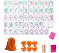 DAO-UPPSE Ensemble de Mahjong Acrylique 4 Couches 160 tuiles - Jeu américain avec dés et Sac de Voyage(Pink)