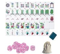 DAO-UPPSE Ensemble de Mahjong en Acrylique à 4 Couches, 160 tuiles, Jeu de Voyage américain avec dés gravés, Sac de Transport, 8 Couleurs