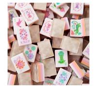 DAO-UPPSE Ensemble de Mahjong en Acrylique à 4 Couches, 160 tuiles, Jeu de Voyage de qualité supérieure avec Gravure Transparente, Sac de Transport, dés Plusieurs Couleurs(Pale Pink)