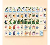 DAO-UPPSE Ensemble de Mahjong en Acrylique à 4 Couches - Jeu américain de 160 tuiles avec Sac de dés et Guide en Panneau Dur(Blue+White)