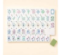 DAO-UPPSE Ensemble de Mahjong en Acrylique à 4 Couches - Jeu américain de 160 tuiles avec Sac de dés et Guide en Panneau Dur(Grass Green)