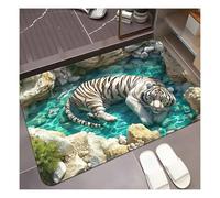 DAO-UPPSE Tapis d'illusion d'optique 3D avec Effet de Trou - Tapis de Sol interactif for Chiens et Chats, décoration antidérapante for l'entrée du Salon(Green,30x40cm/12x16in)