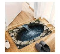 DAO-UPPSE Tapis d'illusion d'optique 3D avec Effet de Trou - Tapis de Sol interactif for Chiens et Chats, décoration antidérapante for l'entrée du Salon(Dark Blue,80x120cm/31x47in)