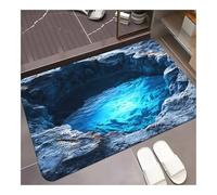 DAO-UPPSE Tapis d'illusion d'optique 3D avec Effet de Trou - Tapis de Sol interactif for Chiens et Chats, décoration antidérapante for l'entrée du Salon(Gray-Blue,30x40cm/12x16in)