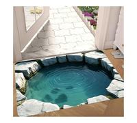 DAO-UPPSE Tapis d'illusion d'optique 3D avec Effet de Trou - Tapis de Sol interactif for Chiens et Chats, décoration antidérapante for l'entrée du Salon(Dark Green,80x120cm/31x47in)