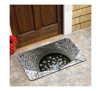 DAO-UPPSE Tapis d'illusion d'optique 3D avec Effet de Trou - Tapis de Sol interactif for Chiens et Chats, décoration antidérapante for l'entrée du Salon(Noir,50x80cm/20x31in)