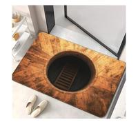 DAO-UPPSE Tapis Illusion d'optique avec Trou visuel 3D - Tapis de Sol interactif for Chiens et Chats, décoration antidérapante et sûre for Le Couloir du Salon(Khaki,30x40cm/12x16in)