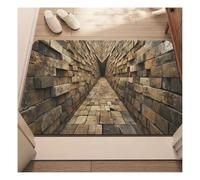 DAO-UPPSE Tapis Illusion d'optique avec Trou visuel 3D - Tapis de Sol interactif for Chiens et Chats, décoration antidérapante et sûre for Le Couloir du Salon(Brown,80x120cm/31x47in)