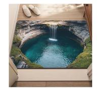 DAO-UPPSE Tapis Illusion d'optique avec Trou visuel 3D - Tapis de Sol interactif for Chiens et Chats, décoration antidérapante et sûre for Le Couloir du Salon(Light Blue,30x40cm/12x16in)