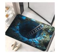 DAO-UPPSE Tapis Illusion d'optique avec Trou visuel 3D - Tapis de Sol interactif for Chiens et Chats, décoration antidérapante et sûre for Le Couloir du Salon(Dark Blue,60x90cm/24x35in)