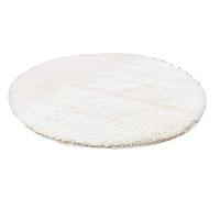 Daoba Tapis Rond - Pelucheux - Décoration pour la Maison, la Salle de Bain, la Chambre, la Douche, pour Le Yoga, comme siège Doux - Antidérapant