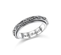 DAOCHONG Bague rotative arbre de vie en argent sterling 925 avec fleurs - Bague anti-anxiété - Soulage le stress - TDAH - Autisme - Cadeau pour femme