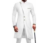 DaoGeSir Vêtements Pour Hommes Africains Ensemble 2 Pièces Dashiki Costume Formel Traditionnel Vêtements À La Mode Pour Fête De Mariage Mode Hauts T-Shirts Affaires Survêtement (Color : 1, Size : XL)