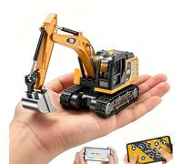 DAOGU Mini pelleteuse avec télécommande, jouet de véhicule de construction en alliage RC 1:64, outils STEM pour apprendre à programmer pour enfants de 3, 4, 5, 6, 7, 8 à 12 ans
