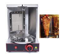 DAOHHFO Barbecue à kebab en acier inoxydable avec broche rotative à 360° | Barbecue vertical 220 V 2000 W en acier inoxydable avec plaque chauffante infrarouge, régulation de la température et bac