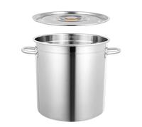 DAOHHFO Casserole en acier inoxydable 35 cm avec 2 poignées, grande casserole à induction, 35 l, universelle, convient pour tous les types de cuisinières et grandes cuisines (EU-STOCK)