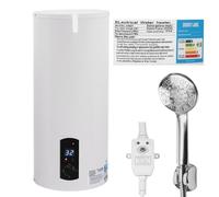 DAOHHFO Chauffe-eau électrique à accumulateur 220 V 60 l mural protection contre les fuites douche pratique affichage température 2000 W blanc