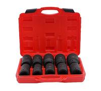 DAOHHFO Jeu de 10 douilles à percussion 1" en acier 43# métrique 24-46 mm pour camion - Jeu de clés à douille pour réparation automobile