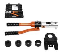 DAOHHFO Pince à sertir professionnelle, kit d'outils pour presses hydrauliques, outil de sertissage U16-U20-U25-U32, force de compression maximale 10 T, avec interrupteur de décompression pour tuyau