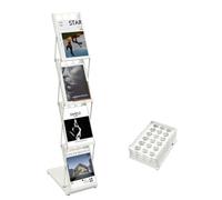DAOHHFO Porte-brochures et présentoirs pliable à 4 étages - Étagère à magazines - Étagères de bureau - Support de littérature - Support de prospectus de sol - Format portrait - Pour bureau et foire -
