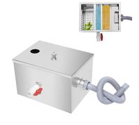 DAOHHFO Séparateur de graisse en acier inoxydable 18-20 l - Séparateur de graisse commercial - Séparateur d'huile de cuisine - Séparateur de graisse - Évacuation - 4 niveaux de filtration - Fermeture
