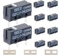 DAOKAI 10 pcs D2FC-F-7N(20M) Module de micro-commutateur D2FC-F-7N Commutateur clic net avec bouton de souris post réparation autocollant en métal pour souris Logitech pour souris razer