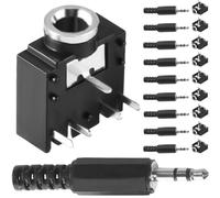 DAOKAI 10 pièces 3,5 mm 5 broches DIP PCB Mount Socket PJ-307 prise jack stéréo casque stéréo connecteur audio pour MP3 avec 10 pièces 3,5 mm TRS mâle connecteur