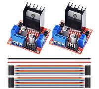 DAOKAI 2 Pcs L298N Motor Drive Controller Board DC Dual H-Bridge Robot Stepper Motor Control Module pour Arduino Smart Car Power avec câble Dupont, fil 24AWG