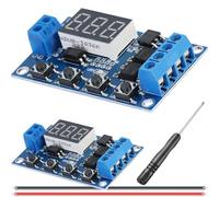 DAOKAI 2 pièces Module de relais à retardement Module de temporisation DC 5V-36V Afficheur LED numérique Carte relais Interrupteur de cycle de déclenchement avec tournevis Câble rouge et noir 26AWG
