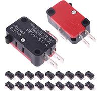 DAOKAI 20PCS V-15-1C25 16A Micro-interrupteur 125V/250V Bouton d'action instantanée Interrupteur de fin de course momentané Auto-réinitialisation SPDT 1NO 1NC pour interrupteur de four à micro-ondes