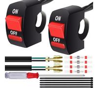 DAOKAI 22mm Handlebar Mounting Switch 12-80V 7/8'' Universal ON-OFF Handle Button Tuning Part LED Headlight Light Bar Brake Lights for Motorcycle Dirt Bike ATV - 2PCS
