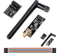 DAOKAI 2pcs NRF24L01 + PA + LNA Module sans fil 2,4 GHz 1100 m émetteur-récepteur sans fil Module émetteur-récepteur RF avec antenne SMA 3,3 V Carte adaptateur de module sans fil pour Arduino