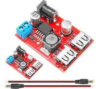 DAOKAI 2PCS S Double Port USB DC-DC Module Abaisseur 9V/12V/24V/36V à 5V Chargeur de Voiture Solaire 3A Module d'Alimentation Double Sortie USB 150KHZ
