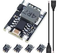 DAOKAI 3A Mini module abaisseur, carte de convertisseur abaisseur DC-DC 5V-30V à 5V régulateur de tension PCB Power Buck Board - paquet de 5 avec câble USB femelle