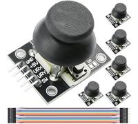 DAOKAI 6 pièces Manette de jeu PS2 à deux axes, module de manette PS2 avec joystick XY, capteur de levier de commande, module de carte de capteur KY-023 avec câble de connexion