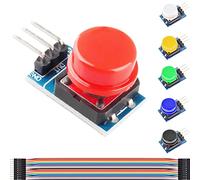 DAOKAI 6Pcs Big Key Module 12X12MM Big Button Module Light Touch Switch Module 3Pin 3.3V 5V High Level Output pour Raspberry Pi avec capuchon, câble Dupont